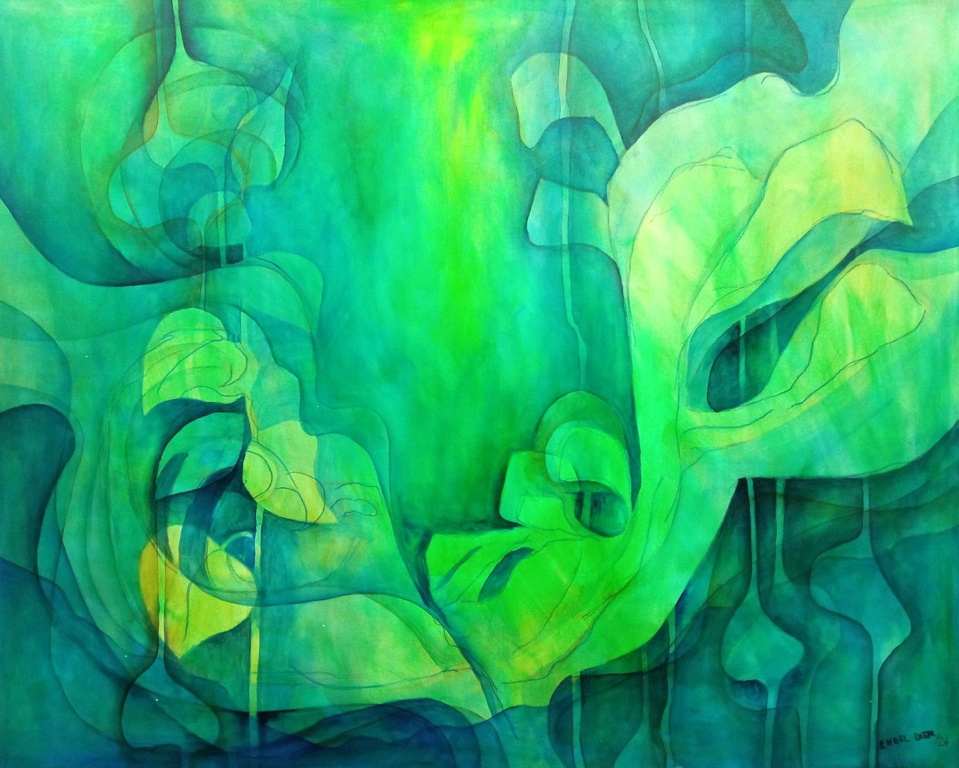 032 Variaciones sobre Güembé, óleo y acrílico sobre lienzo XXXII 100 X 200 (4) (Grande)